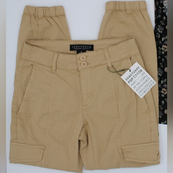 Sanctuary Pants - NWT Sanctuary Khaki Cargo Joggers – Size 24 (00)